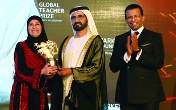 محمد بن راشد: فارسة الجائزة الفلسطينية رفعـت بتصميمها راية بلادها عالمياً