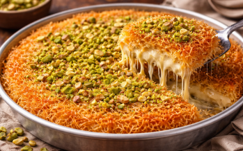 كنافة الشوكولاتة البيضاء والفستق… حلويات رمضانية مبتكرة